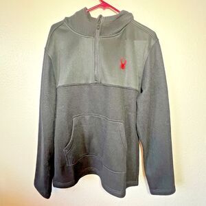 Spyder Men's Racer 1/4 Zip Pullover Hoodie, Black Size Med NWT